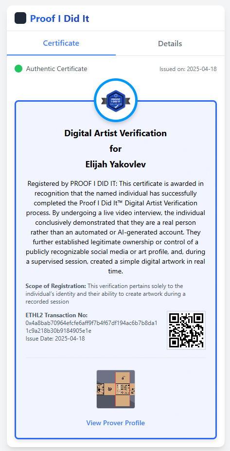 Certificate Preview